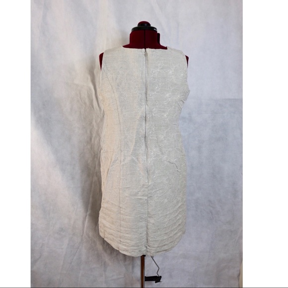 Van Heusen Linen Midi Tank Zip Embroidered Dress ! - Picture 4 of 7